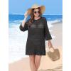 imageSAMPEEL Swimsuit Coverup for Women Beach Vacation Clothes Bathing Suit Cover Up Crochet Dresses Summer Cruise Outfits 2025Black
