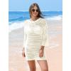 imageSAMPEEL Swimsuit Coverup for Women Beach Vacation Clothes Bathing Suit Cover Up Crochet Dresses Summer Cruise Outfits 2025Cream White