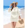 imageSAMPEEL Swimsuit Coverup for Women Beach Vacation Clothes Bathing Suit Cover Up Crochet Dresses Summer Cruise Outfits 2025Cream White