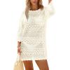 imageSAMPEEL Swimsuit Coverup for Women Beach Vacation Clothes Bathing Suit Cover Up Crochet Dresses Summer Cruise Outfits 2025Cream White