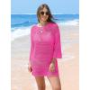imageSAMPEEL Swimsuit Coverup for Women Beach Vacation Clothes Bathing Suit Cover Up Crochet Dresses Summer Cruise Outfits 2025Hot Pink
