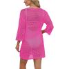 imageSAMPEEL Swimsuit Coverup for Women Beach Vacation Clothes Bathing Suit Cover Up Crochet Dresses Summer Cruise Outfits 2025Hot Pink