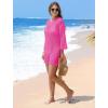 imageSAMPEEL Swimsuit Coverup for Women Beach Vacation Clothes Bathing Suit Cover Up Crochet Dresses Summer Cruise Outfits 2025Hot Pink