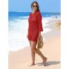 imageSAMPEEL Swimsuit Coverup for Women Beach Vacation Clothes Bathing Suit Cover Up Crochet Dresses Summer Cruise Outfits 2025Red