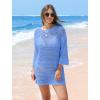 imageSAMPEEL Swimsuit Coverup for Women Beach Vacation Clothes Bathing Suit Cover Up Crochet Dresses Summer Cruise Outfits 2025Sea Blue