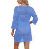 imageSAMPEEL Swimsuit Coverup for Women Beach Vacation Clothes Bathing Suit Cover Up Crochet Dresses Summer Cruise Outfits 2025Sea Blue