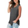 imageSAMPEEL Tank Tops for Women Cami Deep V Neck Sleeveless Shirts Womens Tees Casual Tee04dark Grey