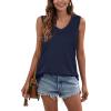 imageSAMPEEL Tank Tops for Women Cami Deep V Neck Sleeveless Shirts Womens Tees Casual Tee05tank Navyblue