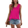imageSAMPEEL Tank Tops for Women Cami Deep V Neck Sleeveless Shirts Womens Tees Casual TeeRose Red