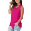 imageSAMPEEL Tank Tops for Women Cami Deep V Neck Sleeveless Shirts Womens Tees Casual TeeRose Red