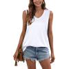 imageSAMPEEL Tank Tops for Women Cami Deep V Neck Sleeveless Shirts Womens Tees Casual TeeWhite