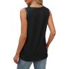 imageSAMPEEL Tank Tops for Women Summer Trendy V Neck Tops Shiny Trim Loose Fit Casual Sleeveless Shirts Fashion 2025Black