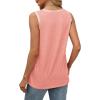 imageSAMPEEL Tank Tops for Women Summer Trendy V Neck Tops Shiny Trim Loose Fit Casual Sleeveless Shirts Fashion 2025Coral