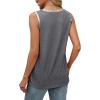imageSAMPEEL Tank Tops for Women Summer Trendy V Neck Tops Shiny Trim Loose Fit Casual Sleeveless Shirts Fashion 2025Dark Gray