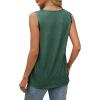 imageSAMPEEL Tank Tops for Women Summer Trendy V Neck Tops Shiny Trim Loose Fit Casual Sleeveless Shirts Fashion 2025Green