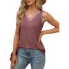 imageSAMPEEL Tank Tops for Women Summer Trendy V Neck Tops Shiny Trim Loose Fit Casual Sleeveless Shirts Fashion 2025Maroon