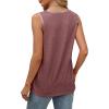imageSAMPEEL Tank Tops for Women Summer Trendy V Neck Tops Shiny Trim Loose Fit Casual Sleeveless Shirts Fashion 2025Maroon