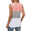 imageSAMPEEL Tank Tops for Women Summer Trendy V Neck Tops Shiny Trim Loose Fit Casual Sleeveless Shirts Fashion 2025Multicolor Coral