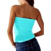 imageSAMPEEL Tube Tops for Women Summer Outfits Trendy 2024Summer Aqua Green