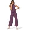 imageSAMPEEL Two Piece Sets for Women Summer Outfits Lounge Sets Mock Neck Tops Wide Leg Crop Pants Vacation Travel OutfitsGrape Purple