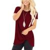 imageSAMPEEL Womens Casual Shirts Twist Knot Tunics Tops005 Burgundy