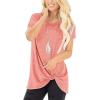 imageSAMPEEL Womens Casual Shirts Twist Knot Tunics Tops009 Coral