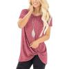 imageSAMPEEL Womens Casual Shirts Twist Knot Tunics Tops010 Maroon