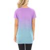 imageSAMPEEL Womens Casual Shirts Twist Knot Tunics Tops021 Ombre Pink