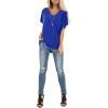 imageSAMPEEL Womens Summer Dolman Sleeve V Neck Casual Tops TshirtsBlue