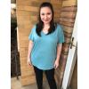 imageSAMPEEL Womens Summer Dolman Sleeve V Neck Casual Tops TshirtsBluegreen
