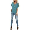 imageSAMPEEL Womens Summer Dolman Sleeve V Neck Casual Tops TshirtsBluegreen