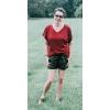 imageSAMPEEL Womens Summer Dolman Sleeve V Neck Casual Tops TshirtsBurgundy