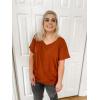imageSAMPEEL Womens Summer Dolman Sleeve V Neck Casual Tops TshirtsCaramel