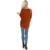 imageSAMPEEL Womens Summer Dolman Sleeve V Neck Casual Tops TshirtsCaramel