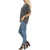 imageSAMPEEL Womens Summer Dolman Sleeve V Neck Casual Tops TshirtsDark Grey