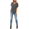 imageSAMPEEL Womens Summer Dolman Sleeve V Neck Casual Tops TshirtsDark Grey