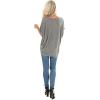 imageSAMPEEL Womens Summer Dolman Sleeve V Neck Casual Tops TshirtsGrey
