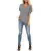 imageSAMPEEL Womens Summer Dolman Sleeve V Neck Casual Tops TshirtsGrey