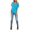 imageSAMPEEL Womens Summer Dolman Sleeve V Neck Casual Tops TshirtsLake Blue