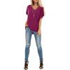 imageSAMPEEL Womens Summer Dolman Sleeve V Neck Casual Tops TshirtsMaroon