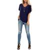 imageSAMPEEL Womens Summer Dolman Sleeve V Neck Casual Tops TshirtsNavy Blue