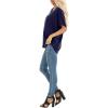 imageSAMPEEL Womens Summer Dolman Sleeve V Neck Casual Tops TshirtsNavy Blue