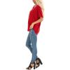 imageSAMPEEL Womens Summer Dolman Sleeve V Neck Casual Tops TshirtsRed