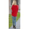imageSAMPEEL Womens Summer Dolman Sleeve V Neck Casual Tops TshirtsRed