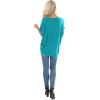 imageSAMPEEL Womens Summer Dolman Sleeve V Neck Casual Tops TshirtsTurquoise