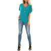 imageSAMPEEL Womens Summer Dolman Sleeve V Neck Casual Tops TshirtsTurquoise