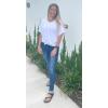 imageSAMPEEL Womens Summer Dolman Sleeve V Neck Casual Tops TshirtsWhite