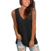 imageSAMPEEL Womens Summer Tank Tops Basic Tanks V Neck Sleeveless T Shirts Side Split101tank Black