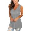 imageSAMPEEL Womens Summer Tank Tops Basic Tanks V Neck Sleeveless T Shirts Side Split104tank Grey