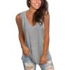 imageSAMPEEL Womens Summer Tank Tops Basic Tanks V Neck Sleeveless T Shirts Side Split104tank Grey